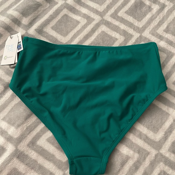 NWT Time & Tru Teal High Waisted Bikini Bottoms - Picture 2 of 4
